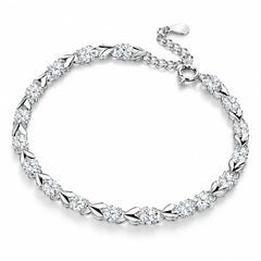 Love New Fashion Pulsera de plata 925 con un trébol de cuatro hojas para mujer