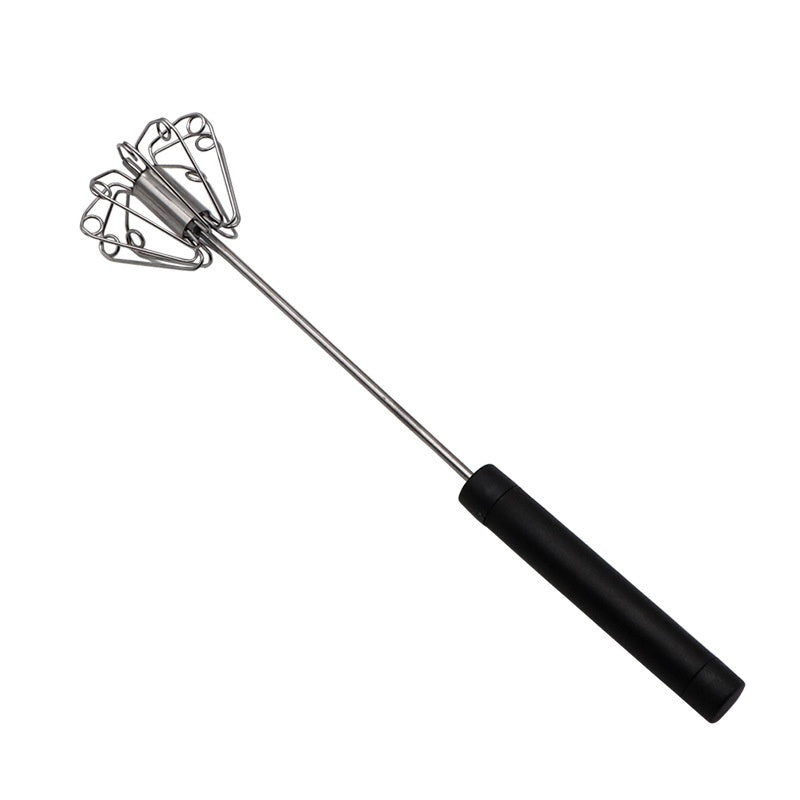🥚⚡ ¡Bate sin esfuerzo! Batidor manual giratorio de acero inoxidable