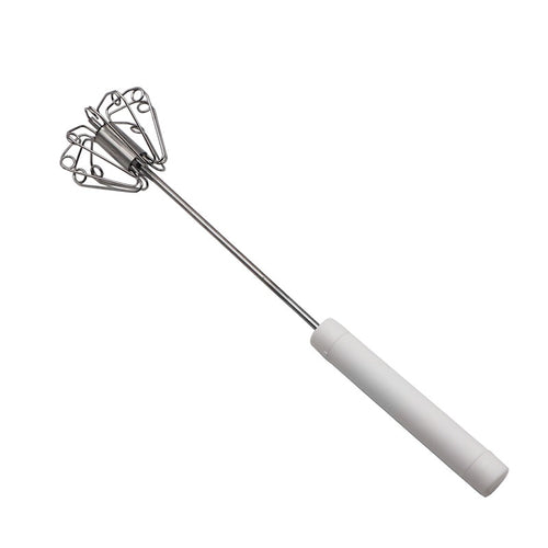 🥚⚡ ¡Bate sin esfuerzo! Batidor manual giratorio de acero inoxidable
