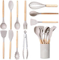 Set 12 Utensilios de Cocina de Silicona Antiadherente — Menaje Completo con Soporte